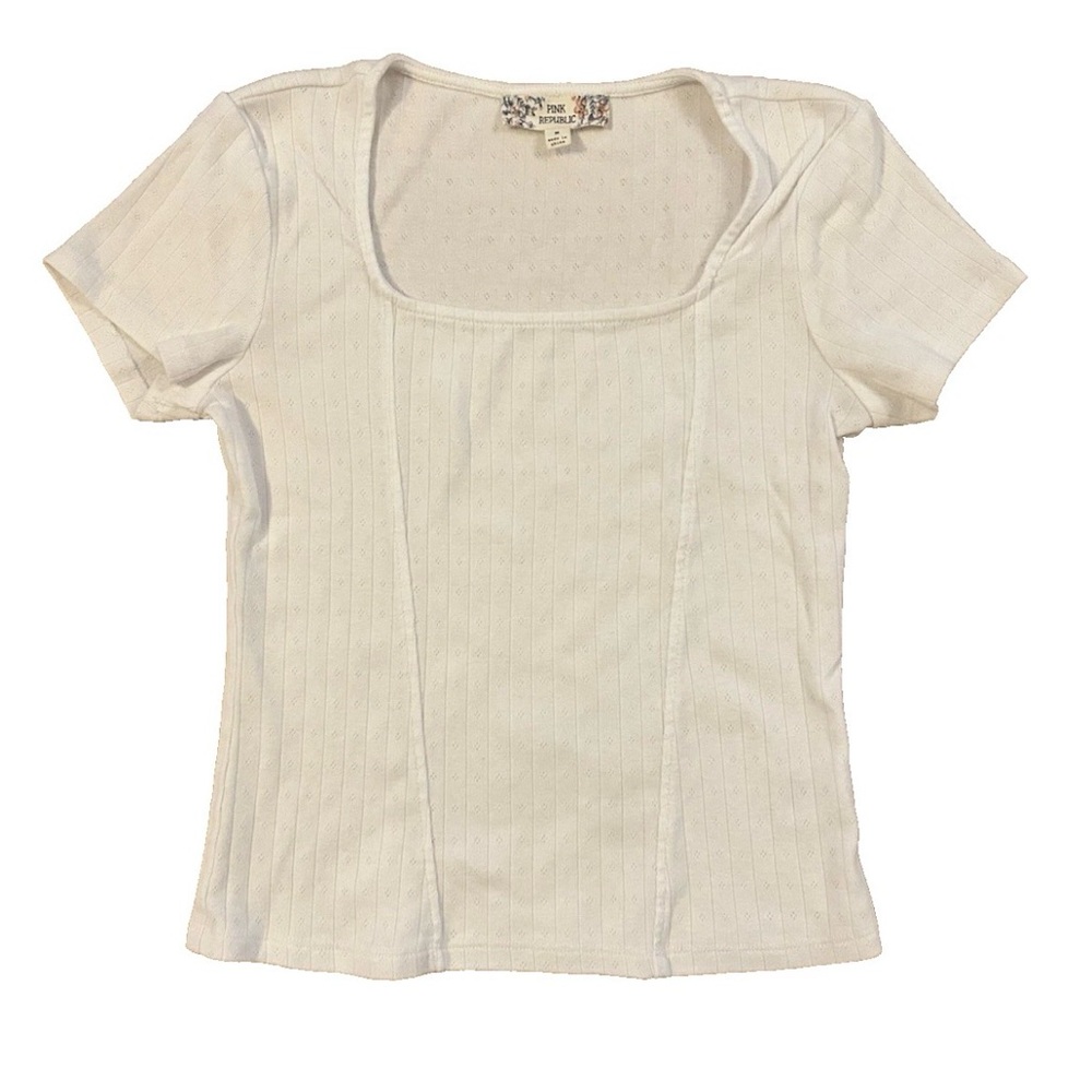 Pink Republic Cream Short Sleeve Tee
